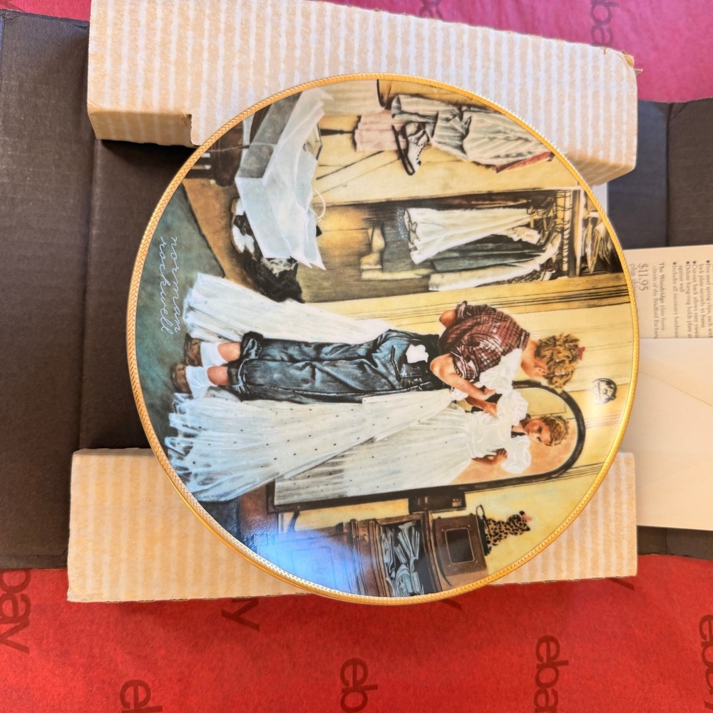 Knowles Norman Rockwell Collector Plate Her First Formal 1990 COA Coming of Age